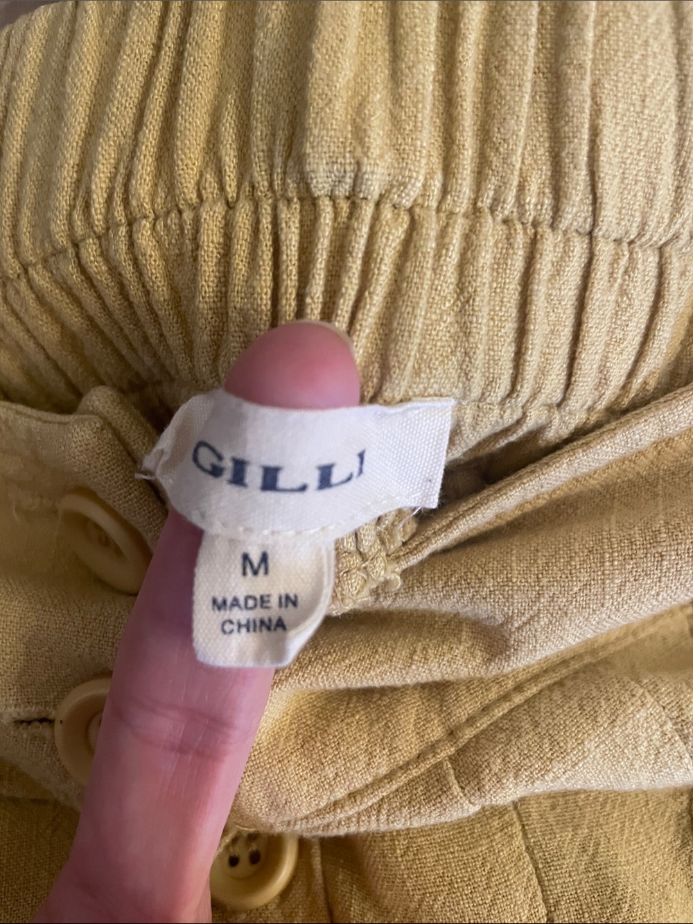 Gilli Butter Yellow Button-Front Linen Blend Maxi Skirt with Pockets SzM - Picture 2 of 8